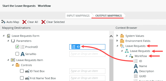 Map Workflow ID to Parameter