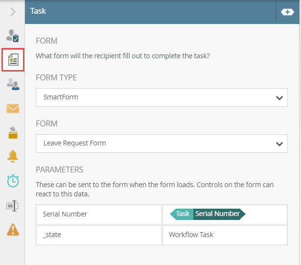 Assigning a SmartForm to a Task