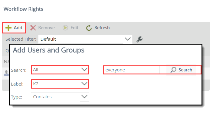 Setting the Search Scope and Label