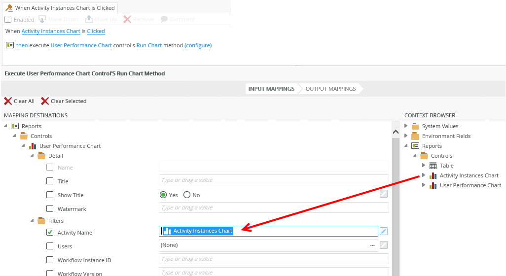 Activity Instances Chart Control(Report)