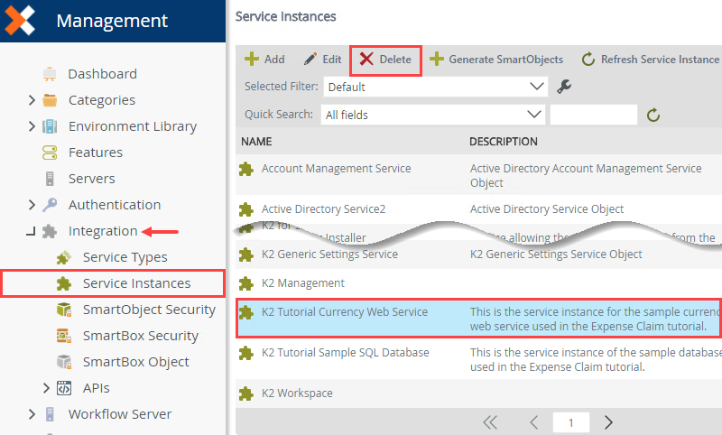 Delete Service Instances