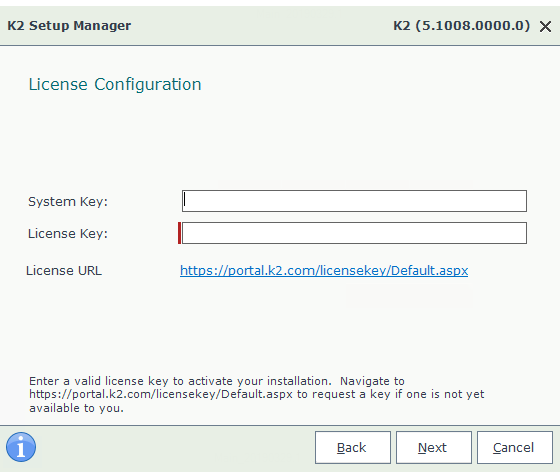 K2 License Configuration