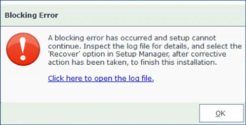Critical errors during installation