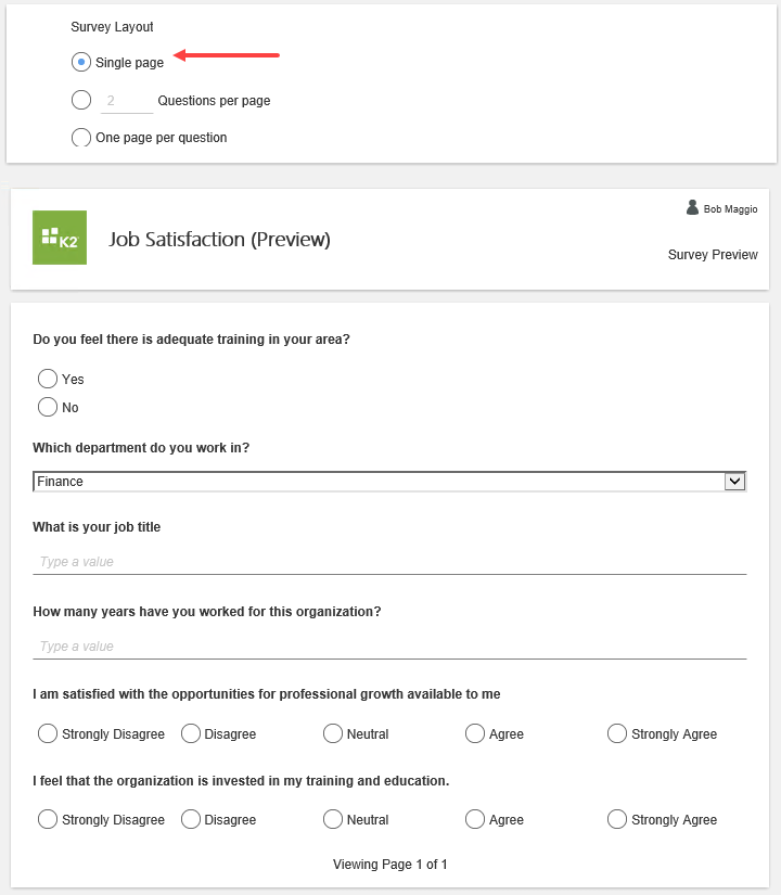 Survey Layout