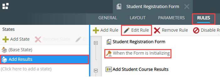 Edit Form Initializing Rule