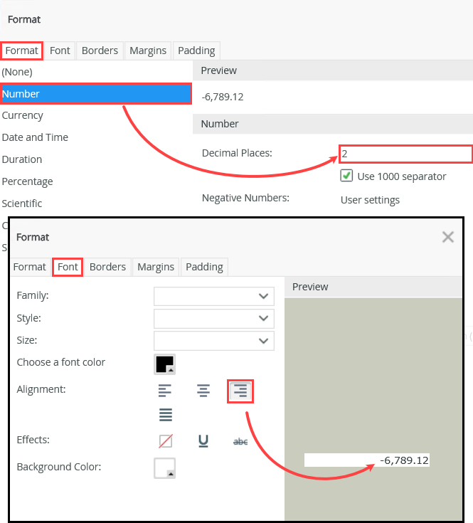 Configuring Styles for Decimal