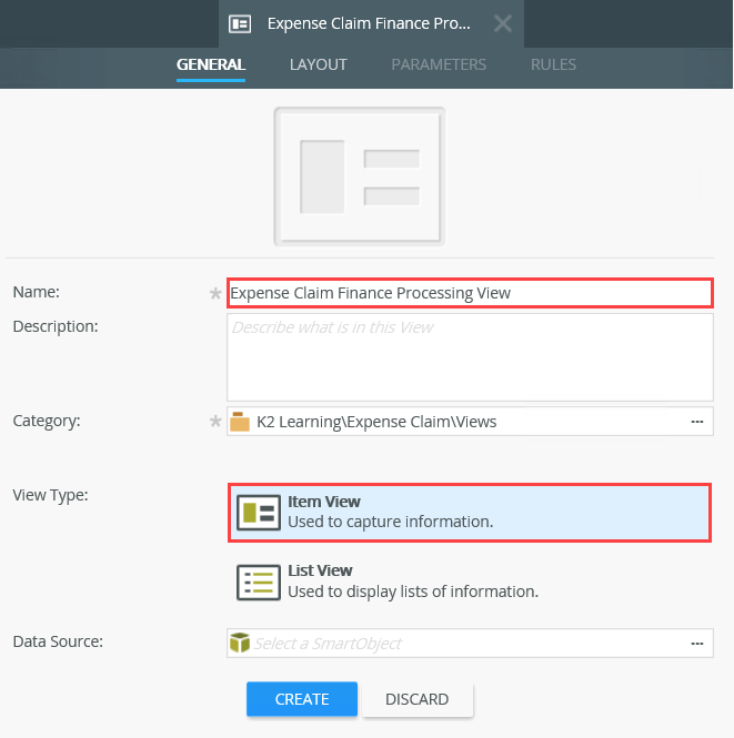 Finance Processing View General Settings