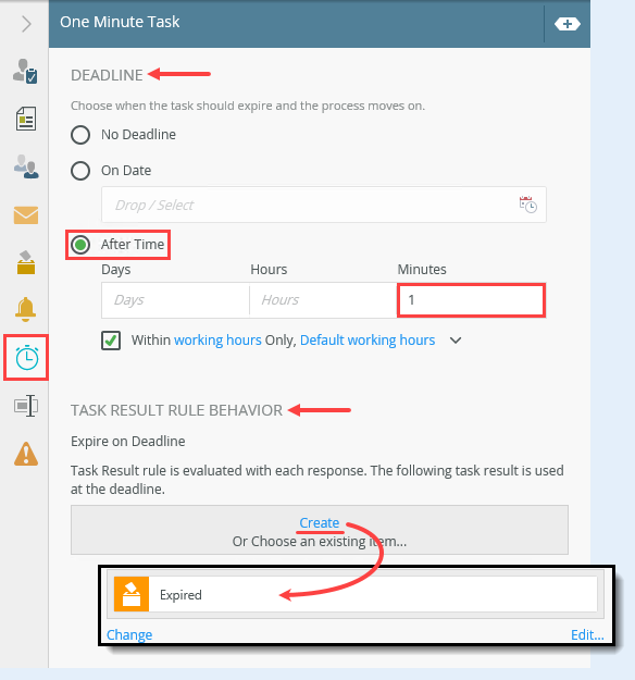 Configure Deadline Condition