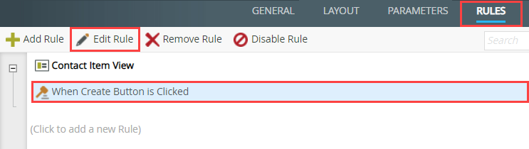 Edit Create Button Clicked Rule