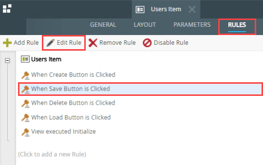 Edit Save Button Rule