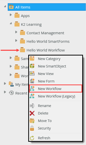 Select New Workflow