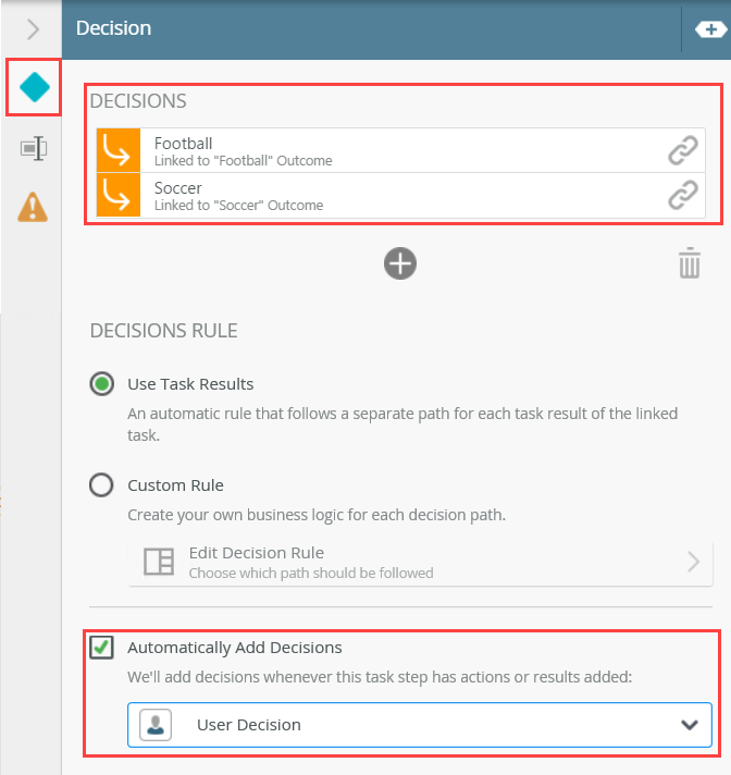 Decision Step Detail Tab