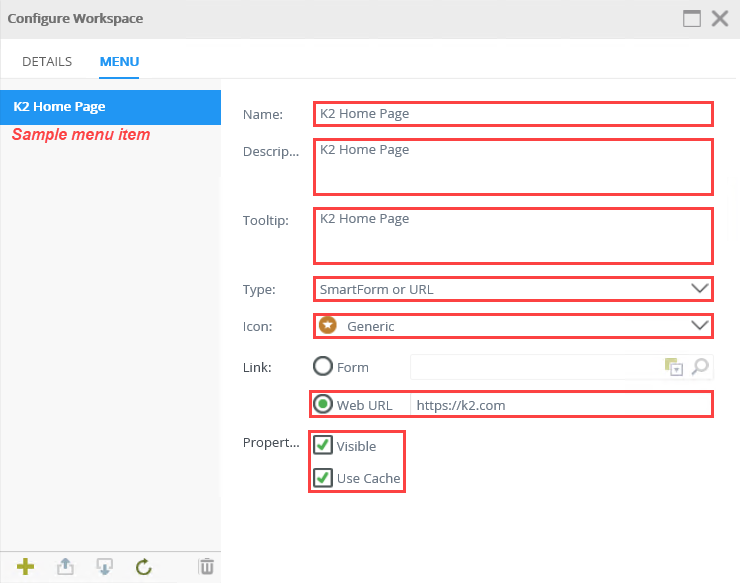 Complete Menu Fields