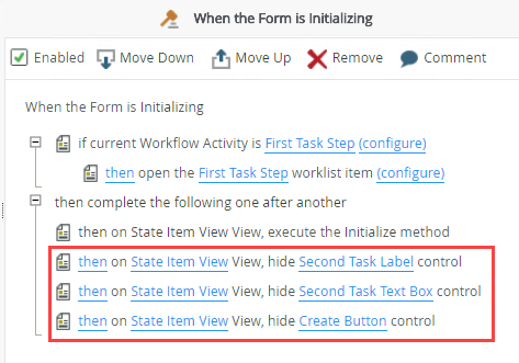 First Task Form Initializing Rule