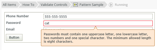 Password Validation Error