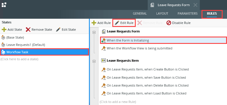 Edit Workflow Task State Rule