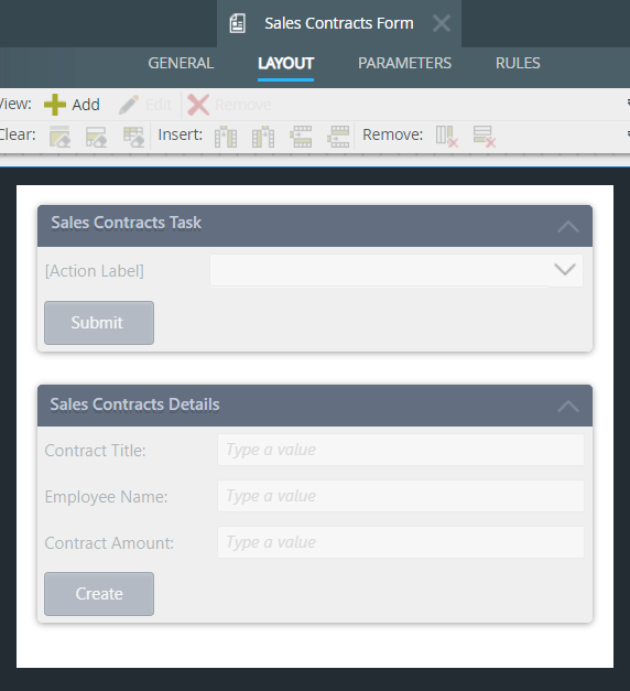 Form Design Canvas with Two Views