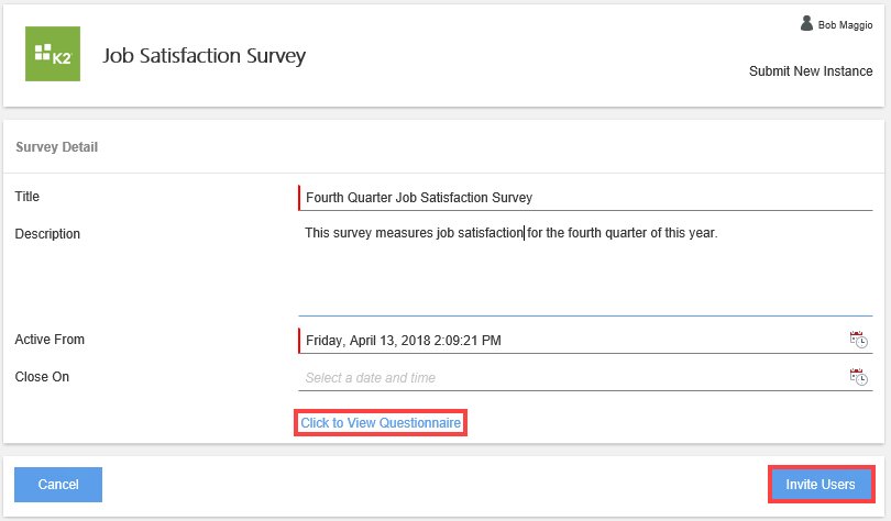 Submit New Instance Survey Form