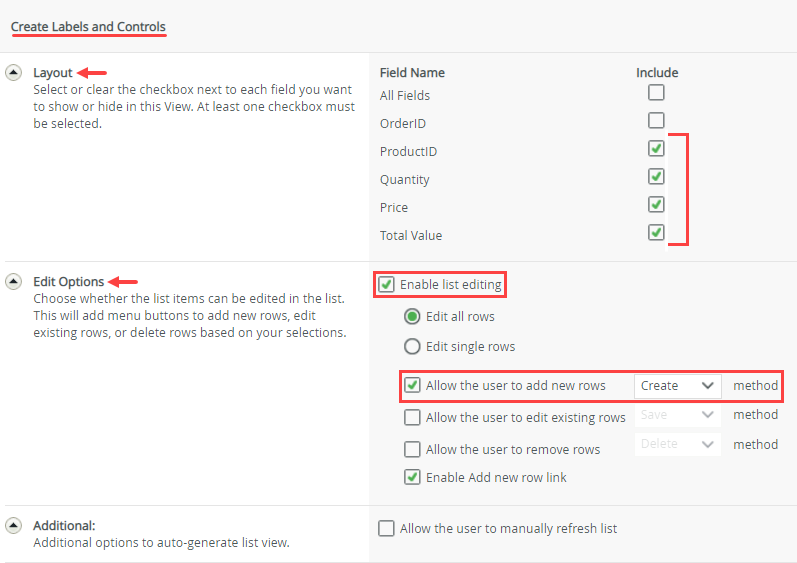 Set Fields and Enable Editing