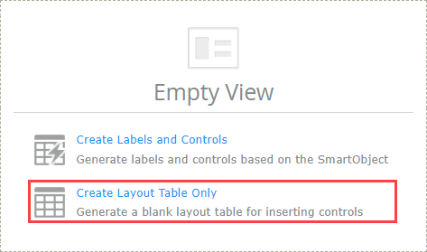 Create Layout Table Only