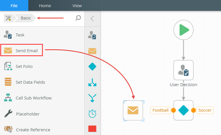 Adding a Send Email Step to the Canvas