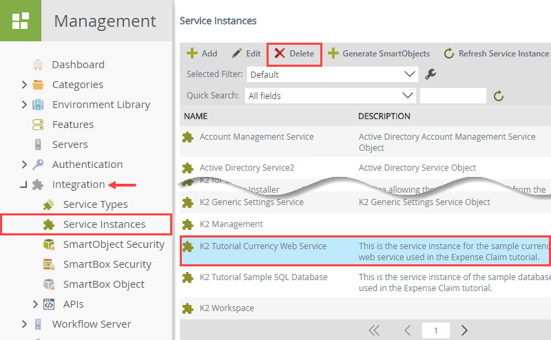 Delete Service Instances