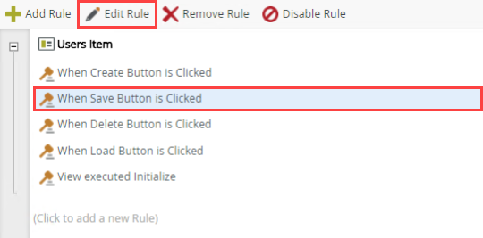 Edit Save Button Rule