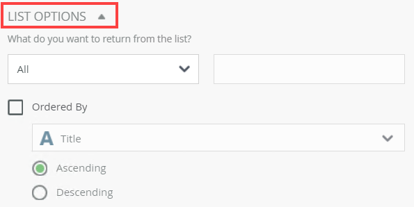 List Options