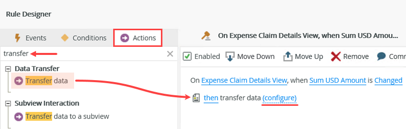 Transfer Data