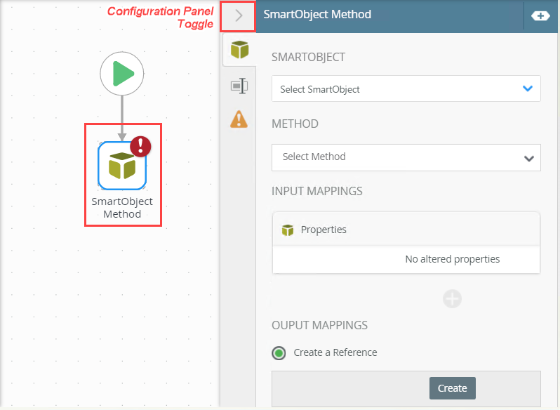 SmartObject Method Configuration Panel