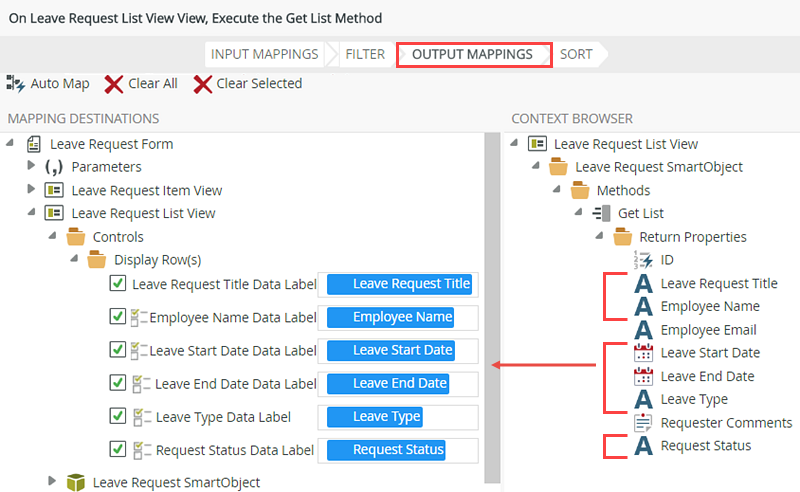 Mapping Output Properties