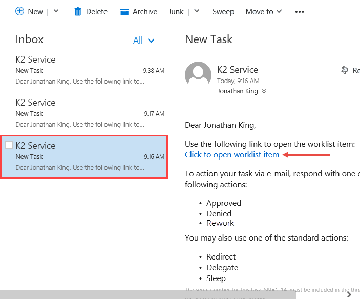 Task Notification Email