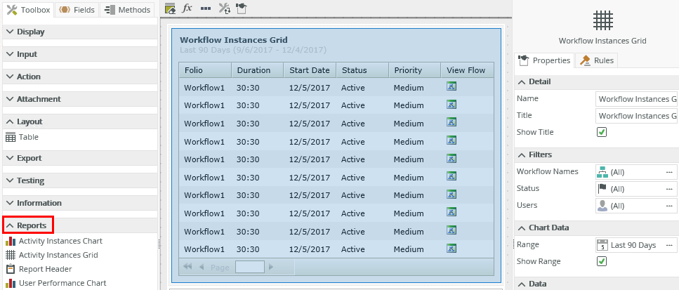 Workflow Instances Grid Control(Report)
