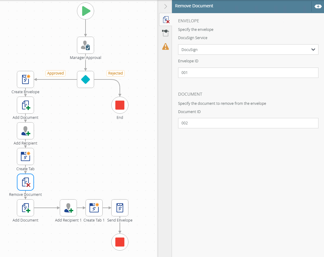 DocuSign Remove Document Step