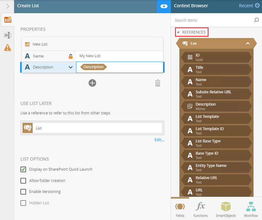 Create List Step