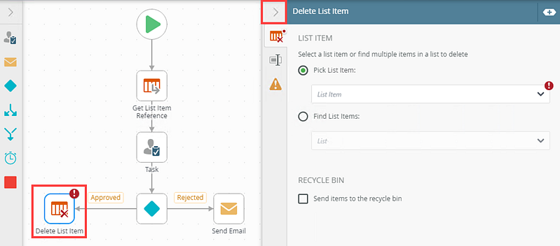 Delete List Item Step