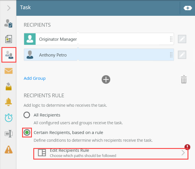 Edit Recipients Rule