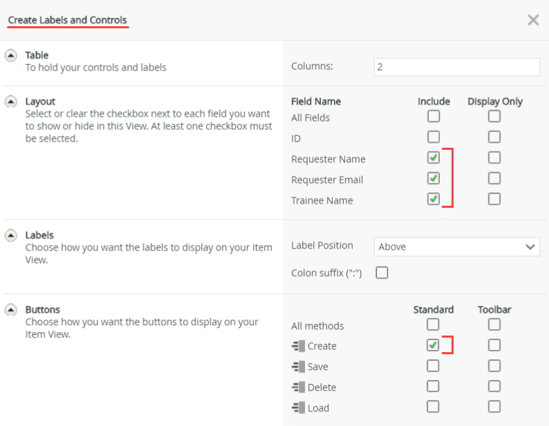 Include Fields