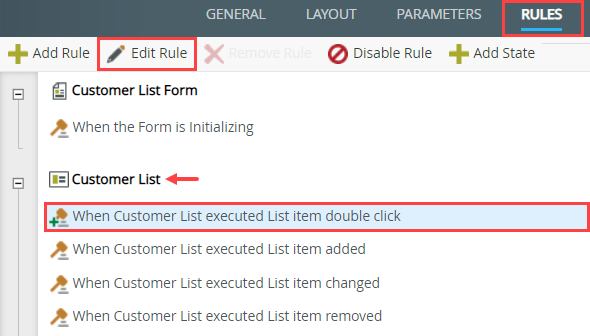 Edit Double Click Rule