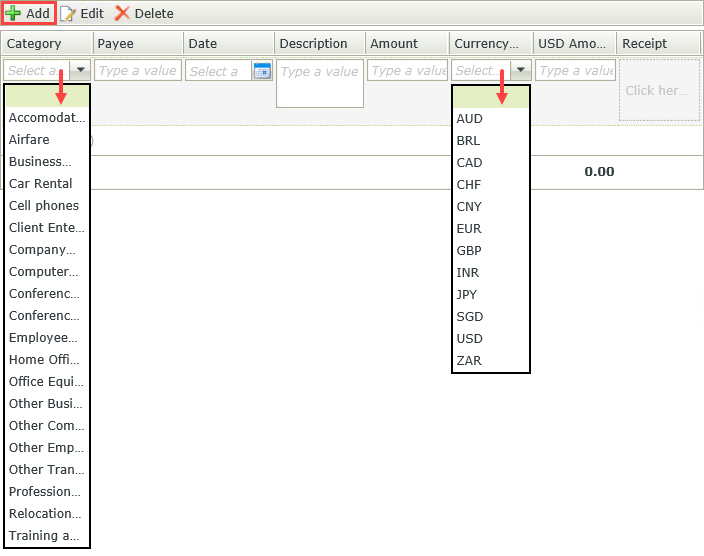 Drop-Down List Values