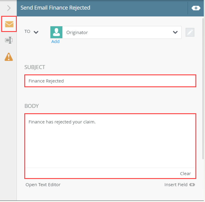 Configure the Send Email Subject and Body