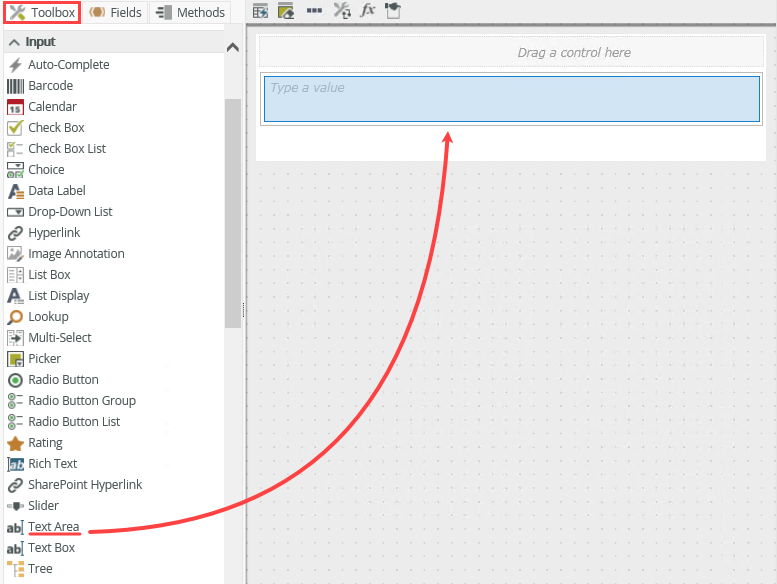 Adding a Text Area Control
