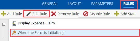 Edit Form Initializing Rule