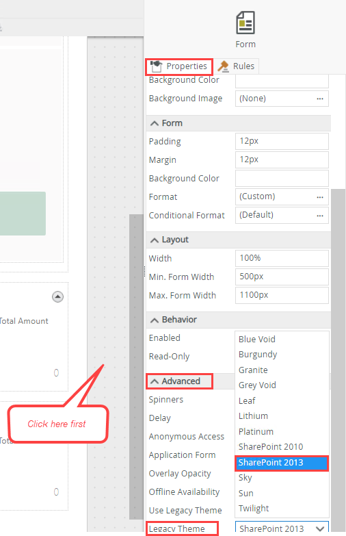 Set Form Theme
