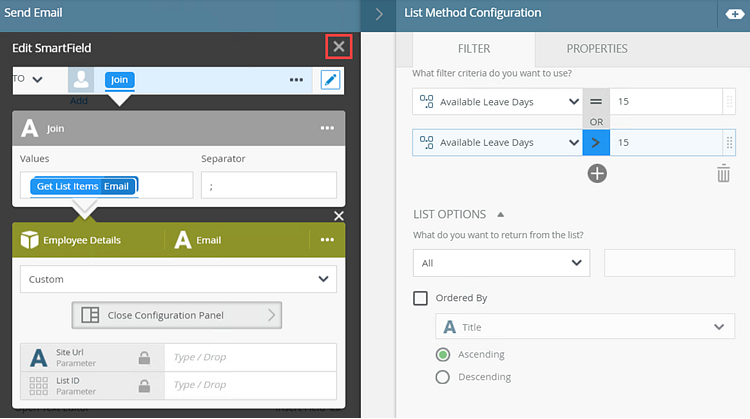 Close SmartField Editor