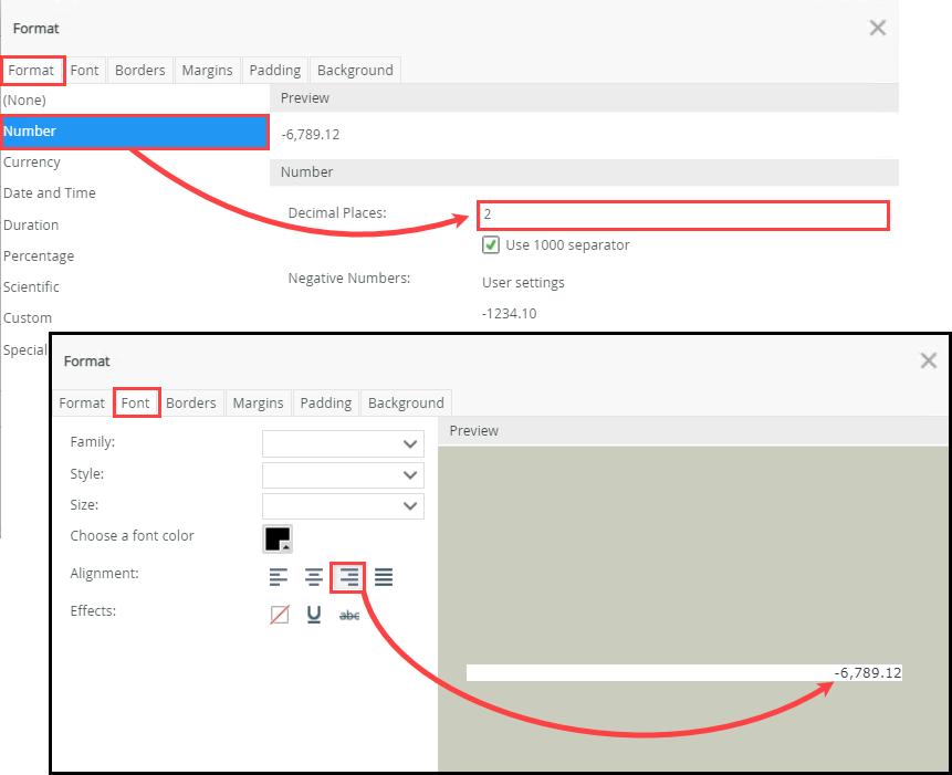 Configuring Styles for Decimal