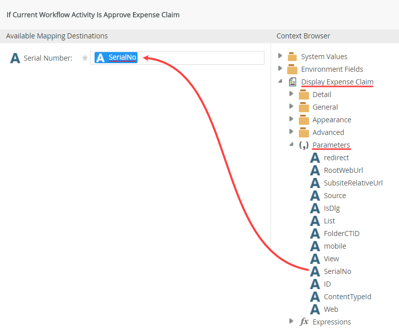 Adding a Serial Number to a Mapping Destination