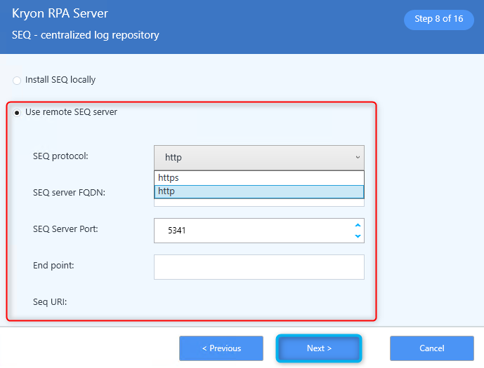 SEQ - Centralized Log Repository