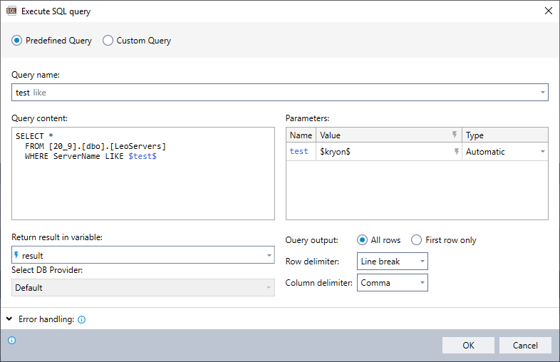 Managing SQL