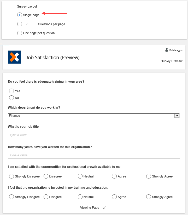 Survey Layout